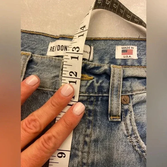Re/Done Originals Distressed Blue Jeans Size 28